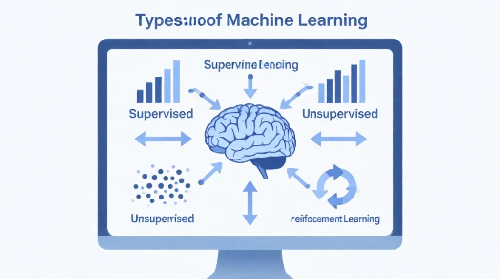 Types of machine learning including supervised and unsupervised learning