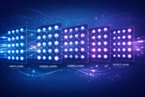 Deep learning explained using multi-layer neural networks processing data visually