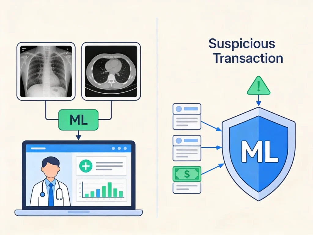 Machine learning applications in healthcare and fraud detection