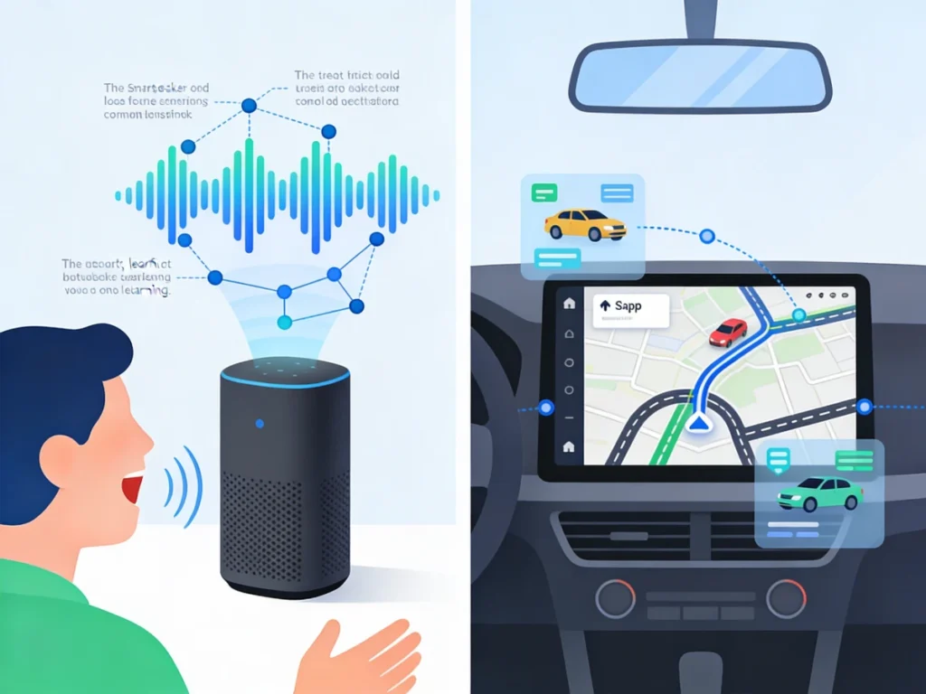 Machine learning used in voice assistants and navigation systems