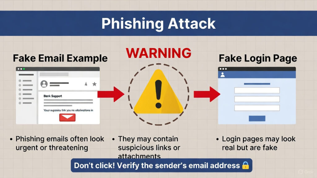 Example of phishing email attempting to steal login credentials
