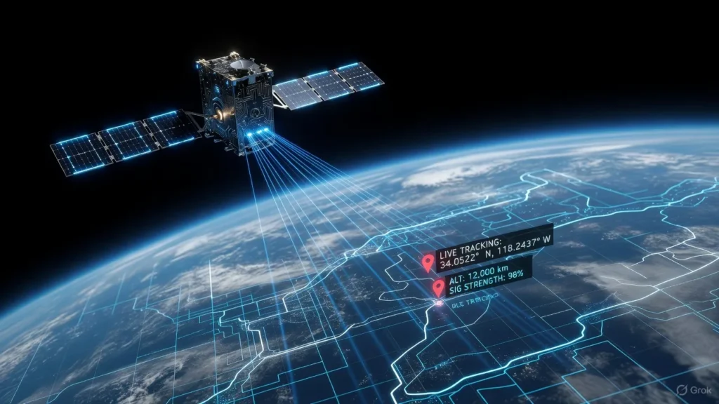 GPS satellite providing navigation signals to Earth