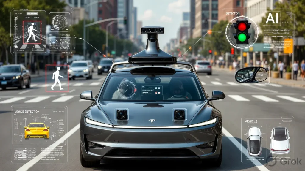 Self-driving car using artificial intelligence to detect road objects