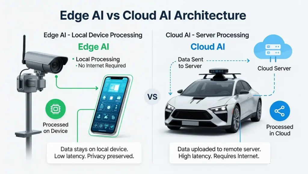 Comparison between edge AI and cloud-based artificial intelligence