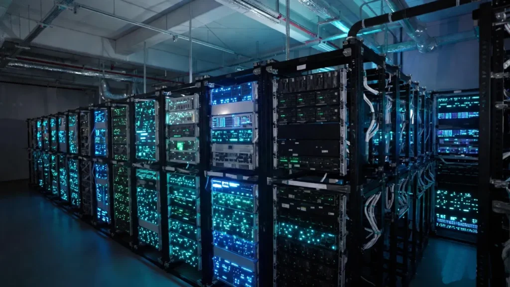 cloud computing data center with servers