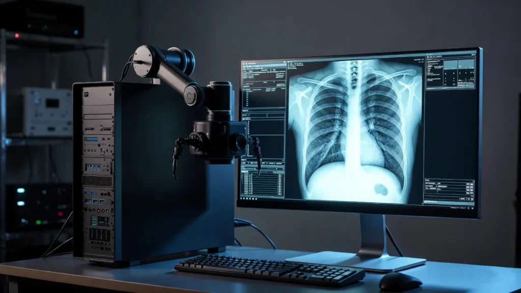 AI medical imaging analysis detecting disease