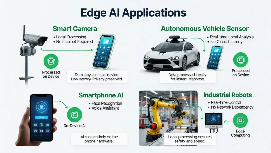 Real-world applications of edge AI in smart devices and industries