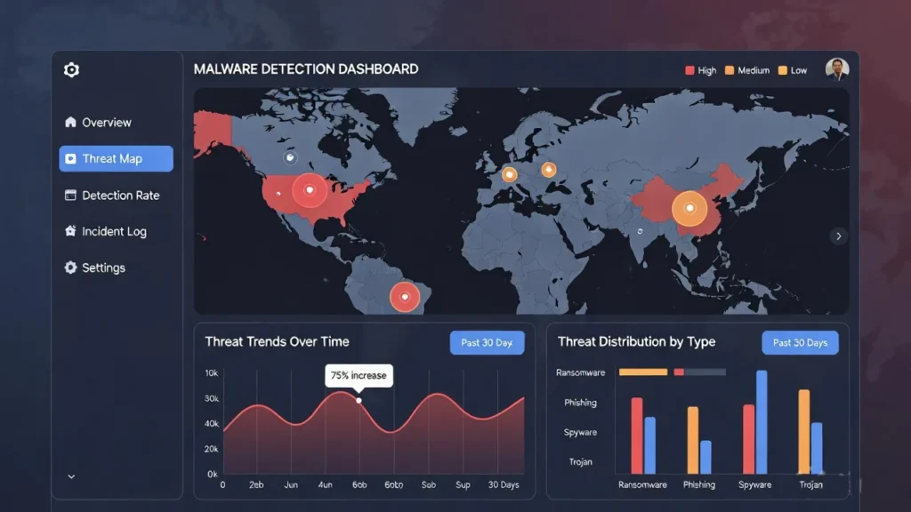 Machine learning system detecting malware attacks