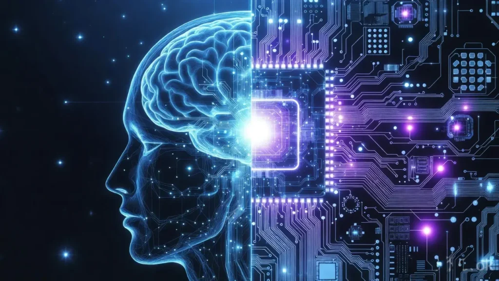 artificial intelligence concept showing AI neural networks and smart digital systems