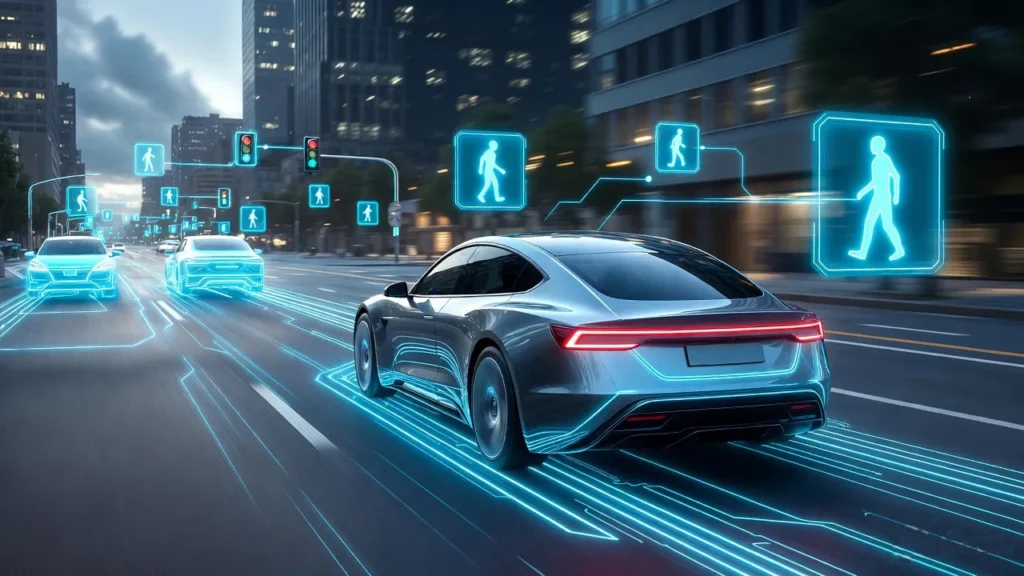 Deep learning examples in self-driving cars using AI vision and smart sensors